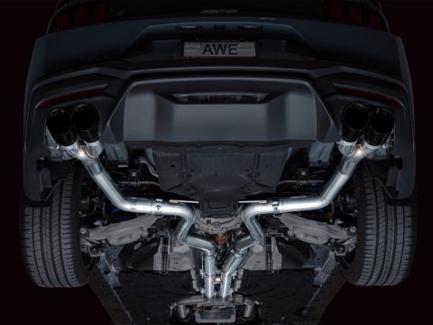 AWE 2024 Ford Mustang GT Fastback S650 RWD Track Edition Cat-Back Exhaust w/ Quad Diamond Black Tips thumbnail 9