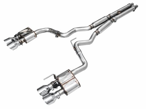 AWE 2024 Ford Mustang GT Fastback S650 RWD SwitchPath Cat-Back Exhaust w/ Quad Chrome Silver Tips thumbnail 1