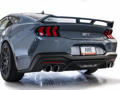 AWE 2024 Ford Mustang GT Fastback S650 RWD SwitchPath Cat-Back Exhaust w/ Quad Chrome Silver Tips thumbnail 3