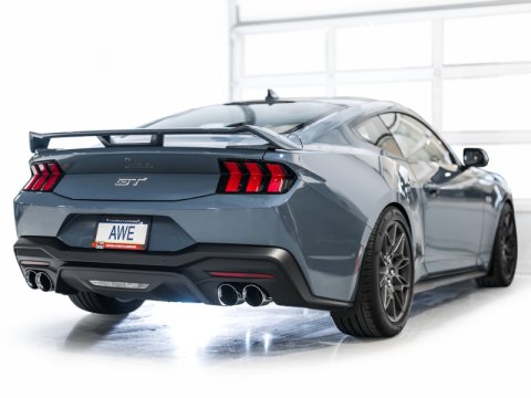 AWE 2024 Ford Mustang GT Fastback S650 RWD SwitchPath Cat-Back Exhaust w/ Quad Chrome Silver Tips thumbnail 4