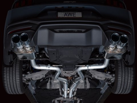 AWE 2024 Ford Mustang GT Fastback S650 RWD SwitchPath Cat-Back Exhaust w/ Quad Chrome Silver Tips thumbnail 5