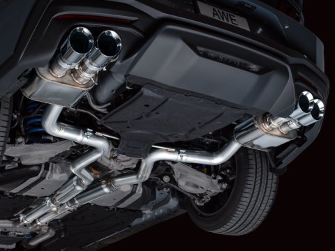 AWE 2024 Ford Mustang GT Fastback S650 RWD SwitchPath Cat-Back Exhaust w/ Quad Chrome Silver Tips thumbnail 8