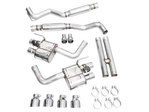 AWE 2024 Ford Mustang GT Fastback S650 RWD SwitchPath Cat-Back Exhaust w/ Quad Chrome Silver Tips thumbnail 9