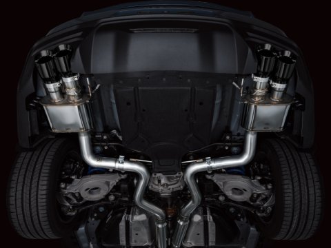 AWE 2024 Ford Mustang GT Fastback S650 RWD SwitchPath Cat-Back Exhaust w/ Quad Diamond Black Tips thumbnail 6