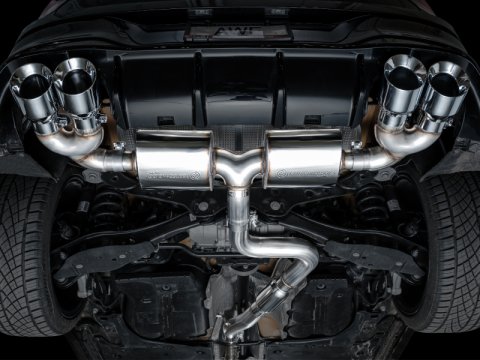 AWE Tuning MK8 Volkswagen Golf R 3in Touring Edition Quad Exhaust - Chrome Silver Tips thumbnail 3