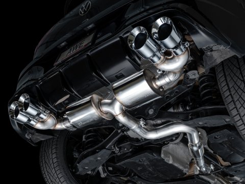 AWE Tuning MK8 Volkswagen Golf R 3in Touring Edition Quad Exhaust - Chrome Silver Tips thumbnail 5