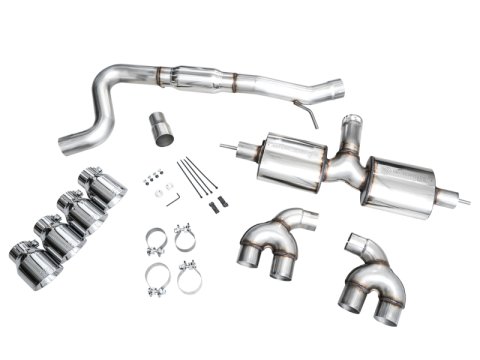 AWE Tuning MK8 Volkswagen Golf R 3in Touring Edition Quad Exhaust - Chrome Silver Tips thumbnail 8