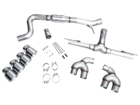 AWE Tuning MK8 Volkswagen Golf R 3in Track Edition Quad Exhaust - Chrome Silver Tips thumbnail 8