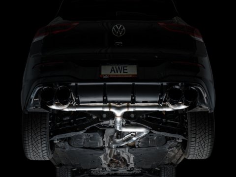 AWE Tuning MK8 Volkswagen Golf R 3in Track Edition Quad Exhaust - Diamond Black Tips thumbnail 6