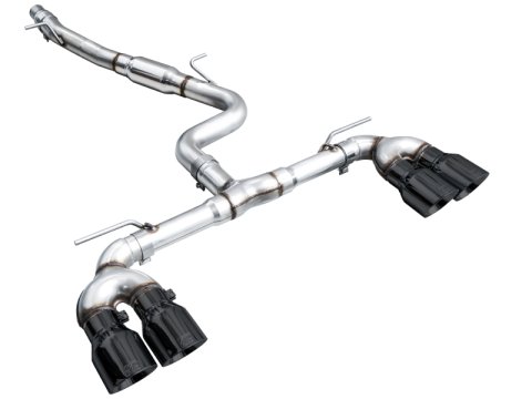 AWE Tuning MK8 Volkswagen Golf R 3in Track Edition Quad Exhaust - Diamond Black Tips thumbnail 8