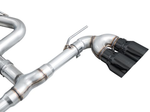 AWE Tuning MK8 Volkswagen Golf R 3in Track Edition Quad Exhaust - Diamond Black Tips thumbnail 9