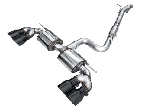 AWE Tuning MK8 Volkswagen Golf R 3in Touring Edition Quad Exhaust - Diamond Black Tips thumbnail 1