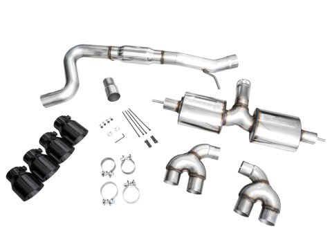 AWE Tuning MK8 Volkswagen Golf R 3in Touring Edition Quad Exhaust - Diamond Black Tips thumbnail 8