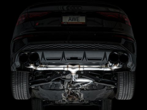 AWE Tuning 22-24 Audi 8Y S3 Track Edition Exhaust - Diamond Black Tips thumbnail 8