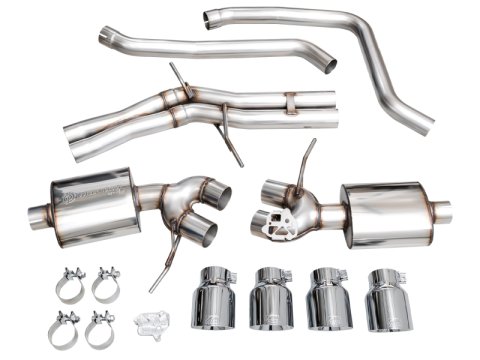 AWE Tuning 19-21 Porsche Macan 3.0T/2.9TT Touring Edition Cat-Back Exhaust w/ Chrome Silver Tips thumbnail 6