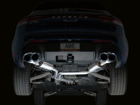 AWE Tuning 2022+ Porsche Macan 2.9TT Touring Edition Cat-Back Exhaust w/ Chrome Silver Tips thumbnail 3