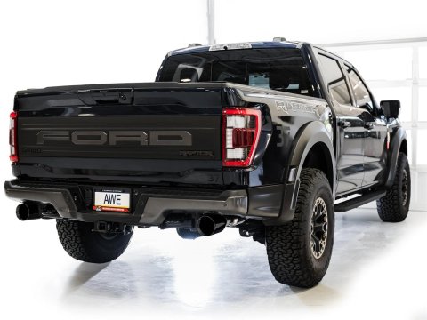 AWE Tuning Gen 3 Ford Raptor SwitchPath Exhaust - Diamond Black Tips thumbnail 5