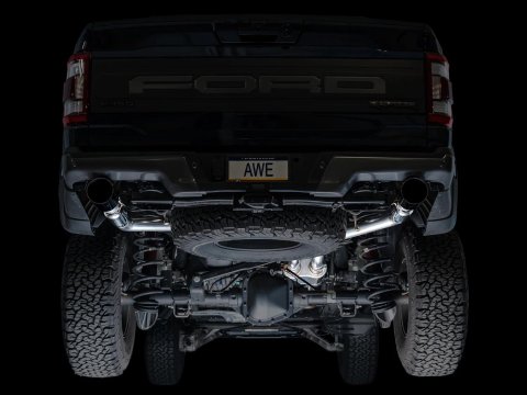AWE Tuning Gen 3 Ford Raptor SwitchPath Exhaust - Diamond Black Tips thumbnail 7