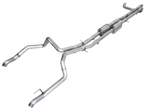 AWE Tuning 4th Gen GM 1500 6.2L Cat-Back Split Rear Exit (w/ Bumper Cutouts) - OE Tips thumbnail 2