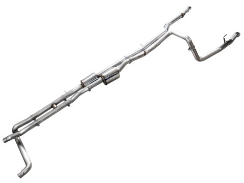 AWE Tuning 4th Gen GM 1500 6.2L Cat-Back Split Rear Exit (w/ Bumper Cutouts) - OE Tips thumbnail 3