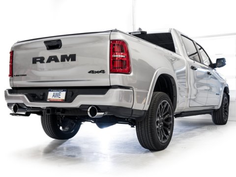 AWE Tuning 25+ RAM 1500 3.0TT 0FG Cat-Back Touring Exhaust - Chrome Silver Tips thumbnail 7
