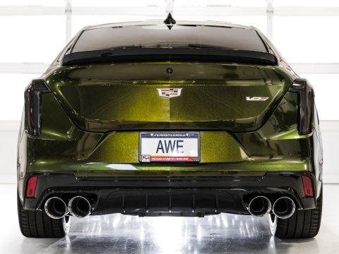 AWE Tuning 2021+ Cadillac CT4-V Blackwing SwitchPath Exhaust - Chrome Silver Tips thumbnail 4