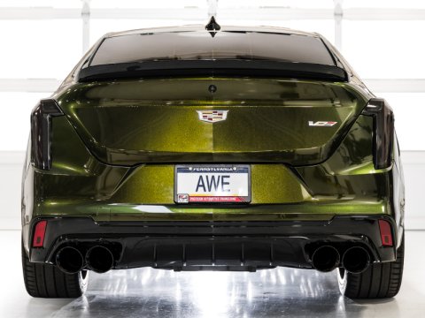 AWE Tuning 2021+ Cadillac CT4-V Blackwing SwitchPath Exhaust - Diamond Black Tips thumbnail 2