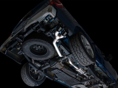 AWE 21-25 Ford F150 (14th Gen Reg Cab) Cat-Back Exhaust - 4.5in Dual Side Exit Diamond Black Tips thumbnail 2