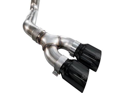 AWE 21-25 Ford F150 (14th Gen Reg Cab) Cat-Back Exhaust - 4.5in Dual Side Exit Diamond Black Tips thumbnail 3