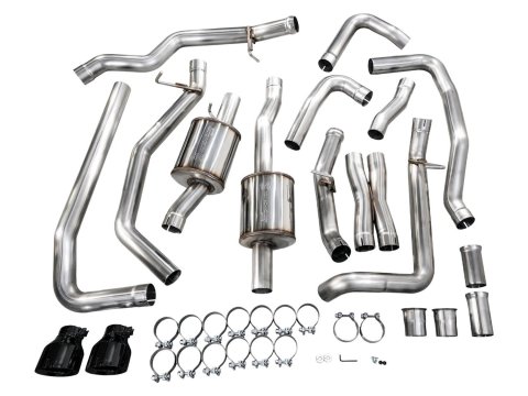 AWE Tuning 2025+ RAM 1500 RHO 3.0 I6 TT 0FG Dual Rear Exit Cat-Back Exhaust - Diamond Black Tips thumbnail 6