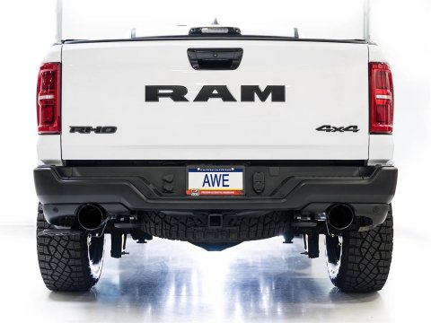 AWE Tuning 2025+ RAM 1500 RHO 3.0 I6 TT 0FG Dual Rear Exit Cat-Back Exhaust - Diamond Black Tips thumbnail 8