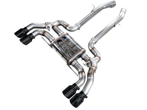 AWE Tuning 20-25 BMW X3 M/M Comp (F97) AWD SwitchPath Axle-Back Exhaust - Diamond Black Tips thumbnail 1