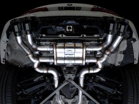 AWE Tuning 20-25 BMW X3 M/M Comp (F97) AWD SwitchPath Axle-Back Exhaust - Diamond Black Tips thumbnail 4