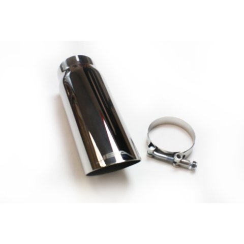 JBA 2.5in x 3in x 9in Polished Chrome Tip - Clamp On thumbnail 4