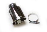 JBA 2.5in x 4in x 5-3/4in Double Wall Polished Chrome Tip - Clamp On thumbnail 1