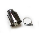 JBA 2.5in x 4in x 5-3/4in Double Wall Polished Chrome Tip - Clamp On thumbnail 4