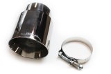 JBA 3in x 4in x 5-3/4in Double Wall Polished Chrome Tip - Clamp On thumbnail 1