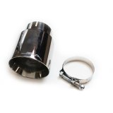 JBA 3in x 4in x 5-3/4in Double Wall Polished Chrome Tip - Clamp On thumbnail 4