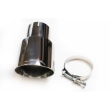 JBA 3in x 4in x 7-1/4in Double Wall Polished Chrome Tip - Clamp On thumbnail 4