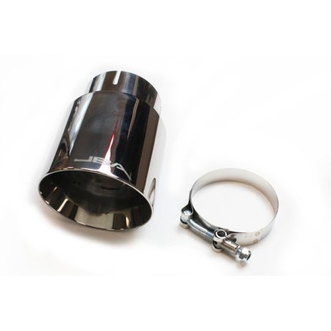 JBA 3in x 4in x 7-5/8in Double Wall Polished Chrome Tip - Clamp On thumbnail 4