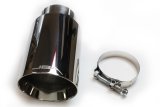 JBA 2.5in x 4.5in x 8 1/4in Double Wall Polished Chrome Tip - Clamp On thumbnail 2
