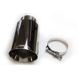 JBA 2.5in x 4.5in x 8 1/4in Double Wall Polished Chrome Tip - Clamp On thumbnail 4