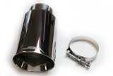 JBA 2.5in x 4.5in x 8 1/4in Double Wall Polished Chrome Tip - Clamp On thumbnail 5