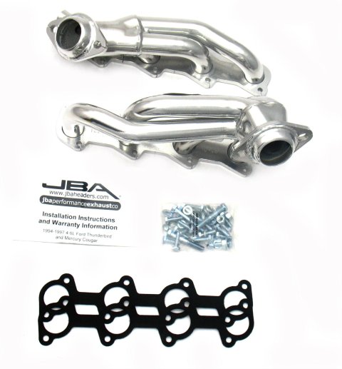 JBA 94-97 Ford Thunderbird 4.6L 2V 1-1/2in Primary Silver Ctd Cat4Ward Header thumbnail 1