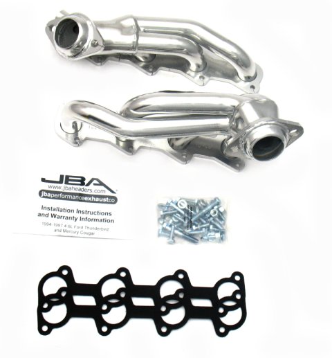 JBA 94-97 Ford Thunderbird 4.6L 2V 1-1/2in Primary Silver Ctd Cat4Ward Header thumbnail 4