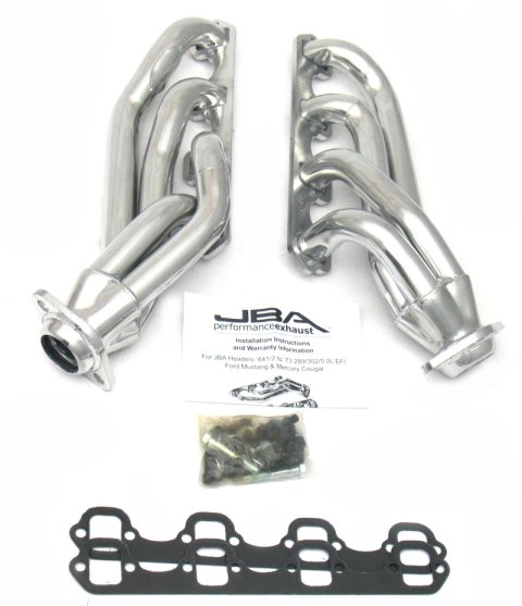 JBA 65-73 Ford Mustang 260-302 SBF 1-5/8in Primary Silver Ctd Mid Length Header thumbnail 1
