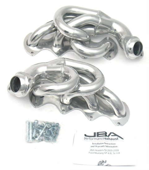 JBA 05-10 Ford Mustang 4.6L 3V 1-5/8in Primary Silver Ctd Cat4Ward Header thumbnail 1