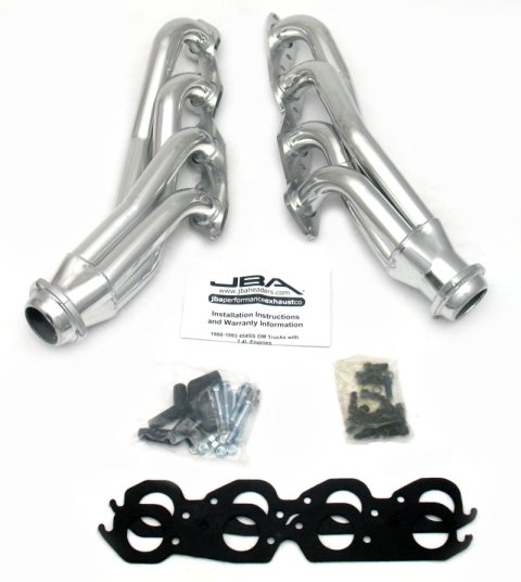 JBA 88-93 GM Truck 7.4L BBC w/o A.I.R. 1-3/4in Primary Silver Ctd Cat4Ward Header thumbnail 1