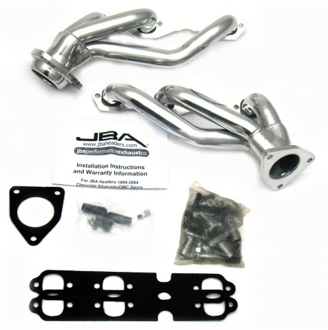 JBA 03-13 GM Truck 4.3L V6 1-1/2in Primary Silver Ctd Cat4Ward Header thumbnail 1