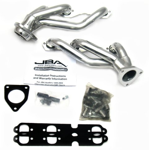 JBA 03-13 GM Truck 4.3L V6 1-1/2in Primary Silver Ctd Cat4Ward Header thumbnail 4